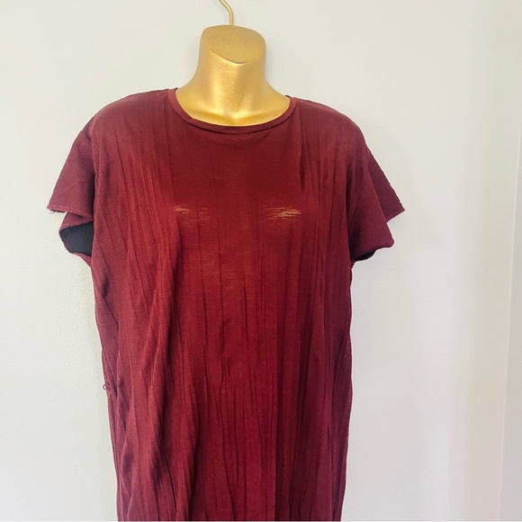 Zara Burgundy Maxi T-Shirt Dress | Relaxed Oversized Fit | Size Small - Picture 3 of 5